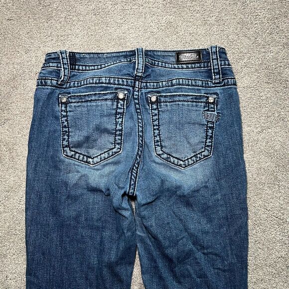 Miss Me Jeans Womens Heaven Mid Rise Boot Size 28 Blue Denim Y2K Distressed - Picture 7 of 9